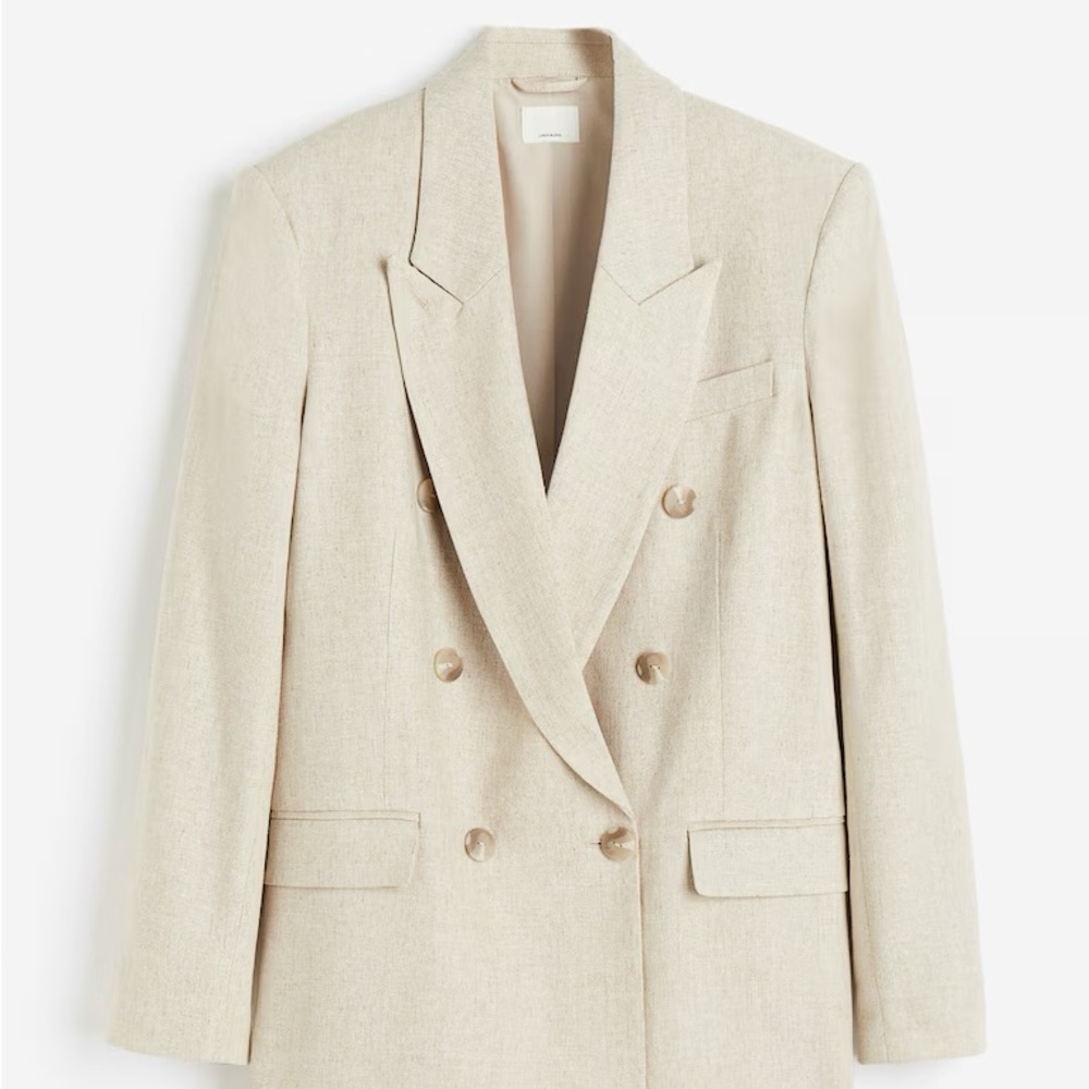 LOFT Double-Breasted Cream Blazer